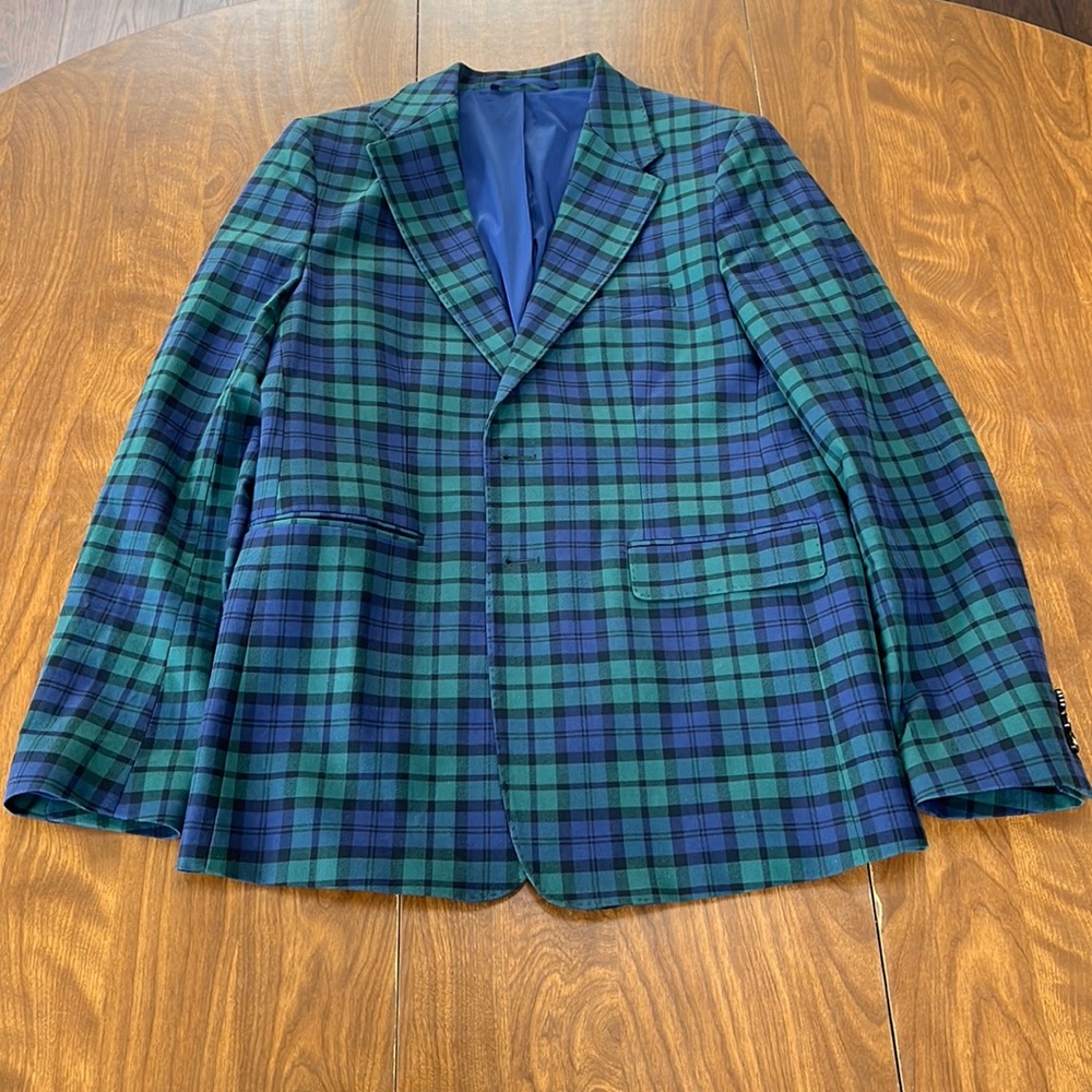 Vineyard Vines Boys’ Black Watch Plaid Sport Coat